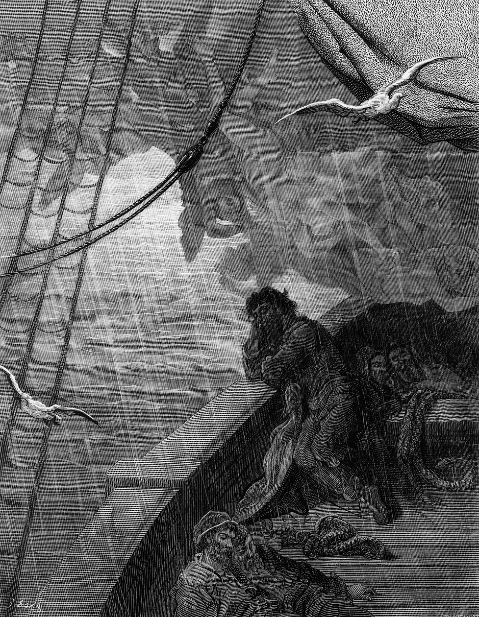 يبدأ المطر في الانخفاض ، مشهد من "The Rime of the Ancient Mariner" بواسطة ST Coleridge ، نشره Harper und Brothers ، نيويورك ، 1876 (نقش الخشب) بواسطة غوستاف دور