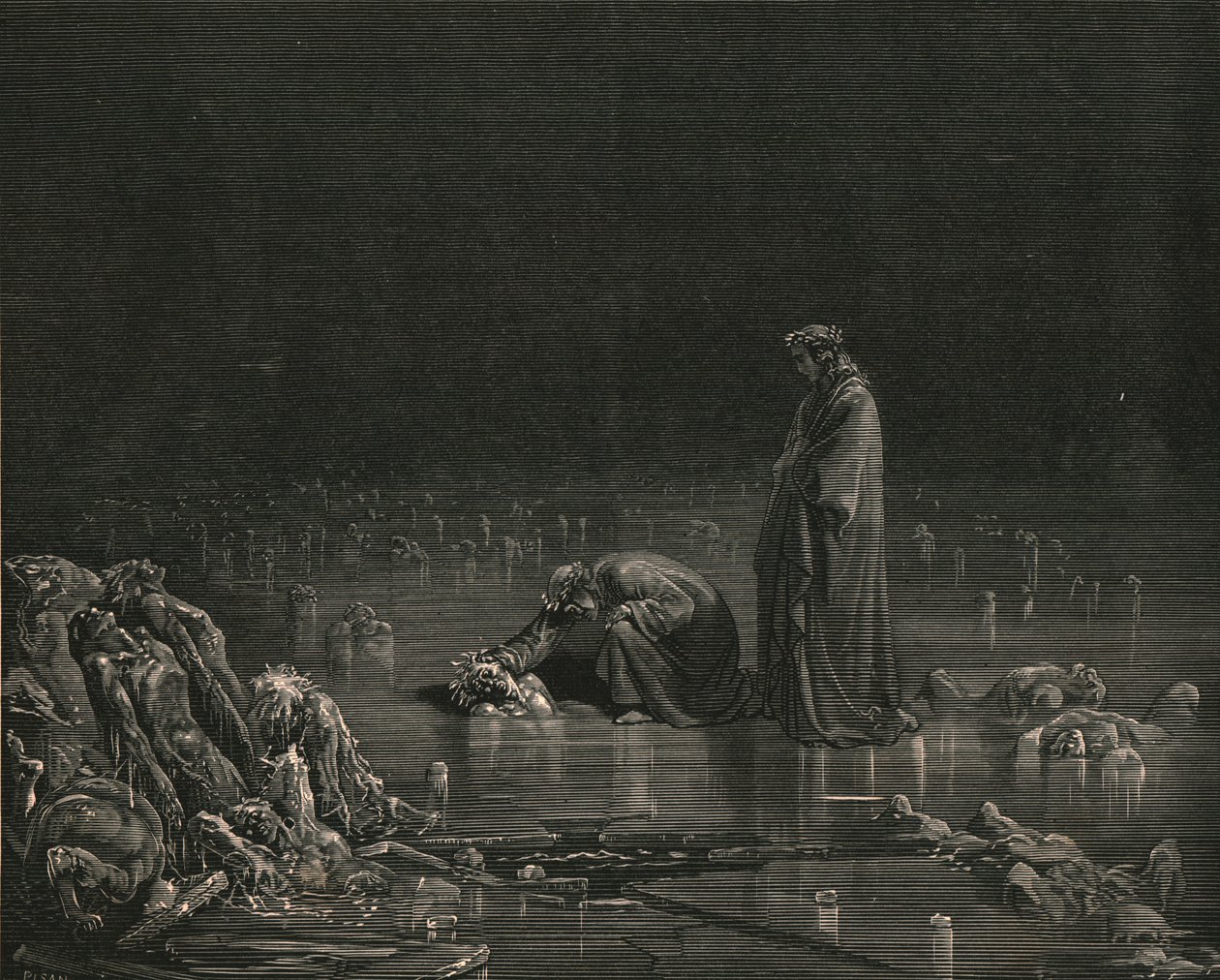 صرخت في فروة رأسه ، صرخت: اسمك ، أو لا يجب أن يكون الشعر هنا ، c1890. بواسطة غوستاف دور