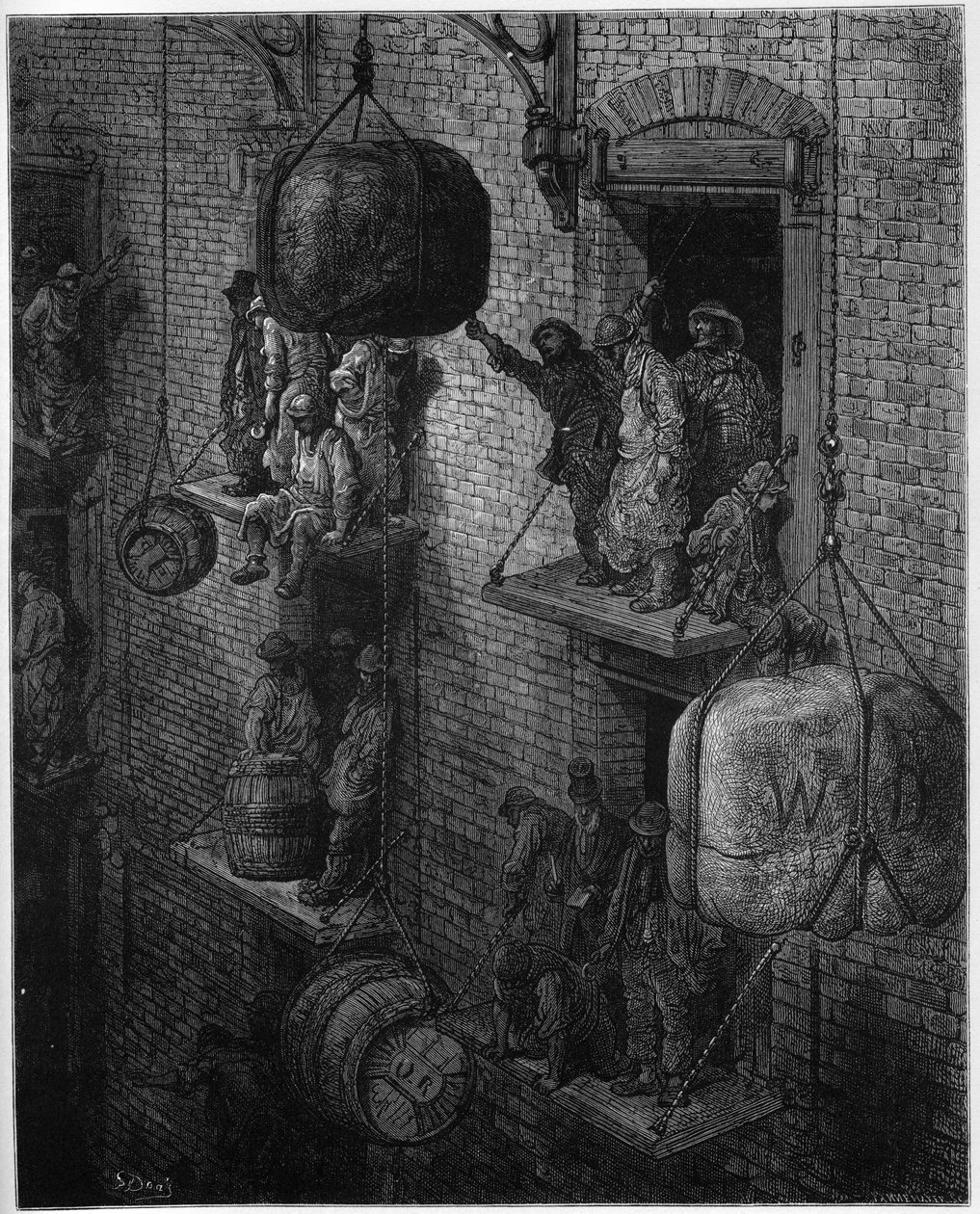 التخزين في المدينة - من كتاب "لندن ، الحج" ، بقلم ويليام بلانشارد جيرولد (1826-1894) - رسوم توضيحية لجوستاف دوري - 1872 - بواسطة غوستاف دور