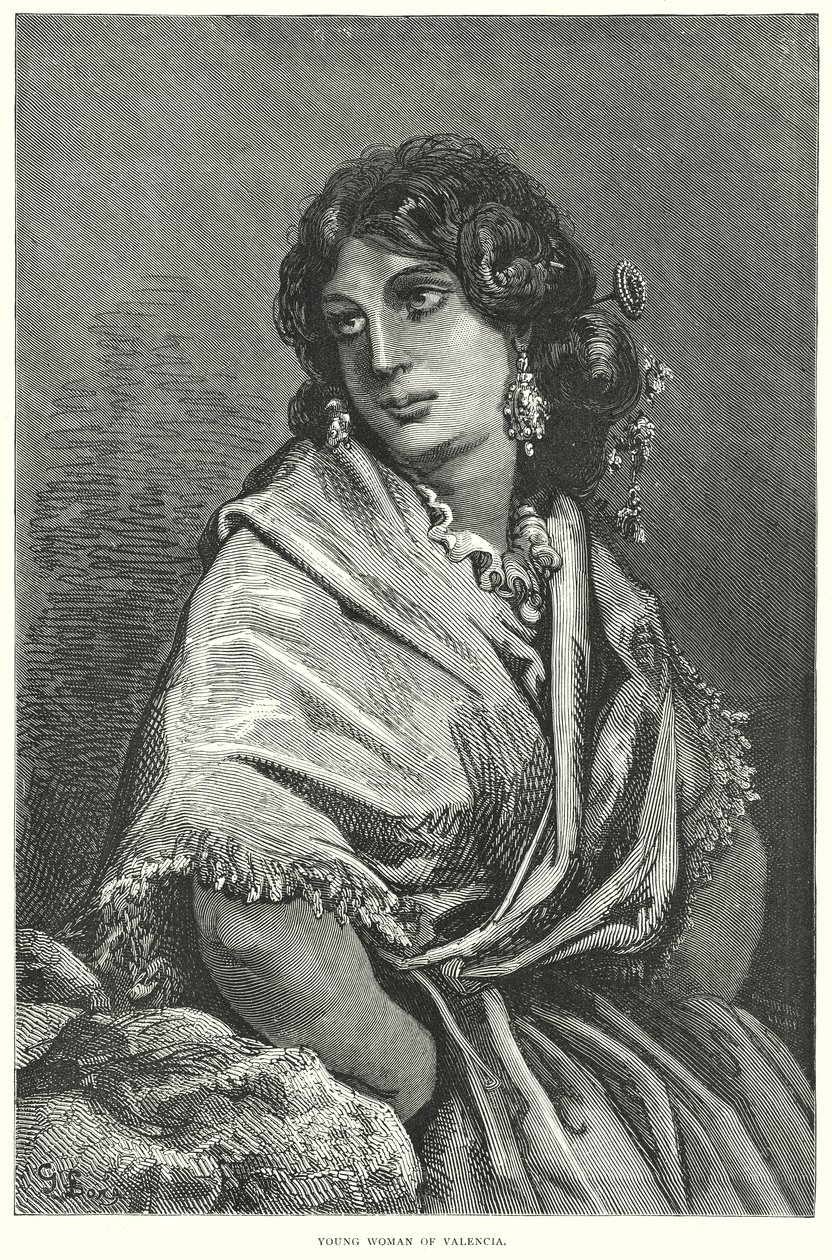 امرأة شابة من فالنسيا (نقش) بواسطة غوستاف دور