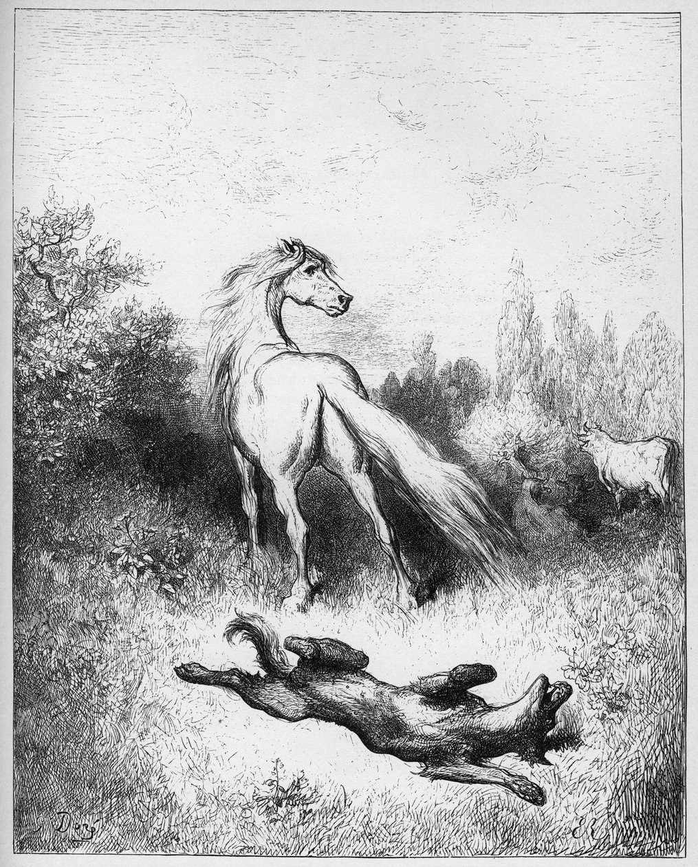 الحصان والذئب - الحصان والذئب - من فيلم "Fables" للمخرج جان دي لافونتين بواسطة غوستاف دور
