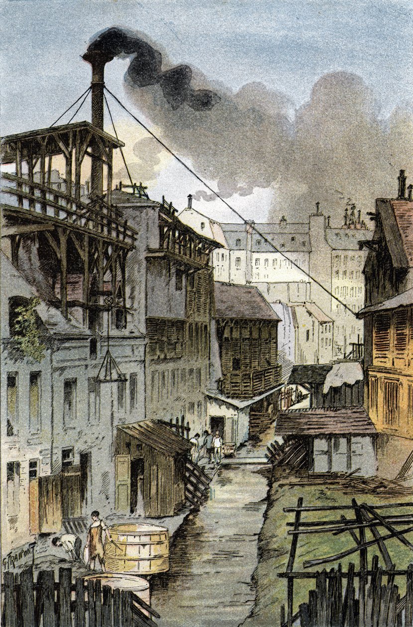 منظر لنهر بيفري من شارع بورت رويال ، باريس رسم لجوستاف فرايبونت (1849-1923) مأخوذ من "لا سين أ ترافرز باريس" لسان جوير بواسطة غوستاف فرايبونت