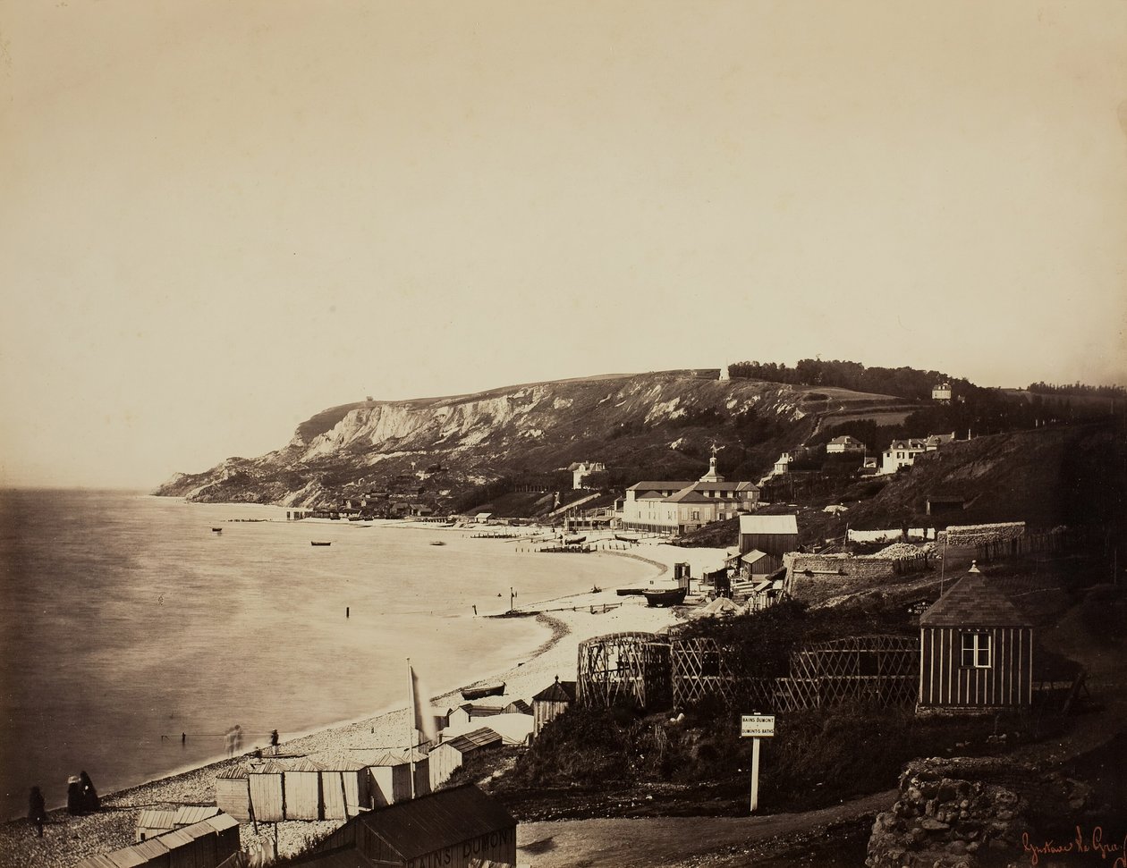 الشاطئ في Sainte-Adresse ، مع Dumont Baths ، 185657. بواسطة غوستاف ليجراي