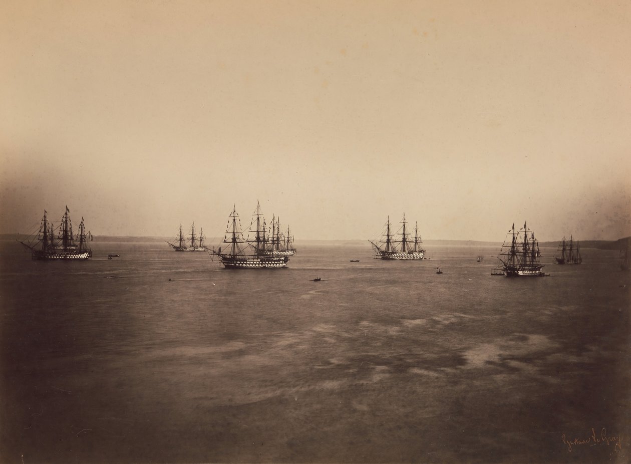 الأسطولان الفرنسي والإنجليزي ، شيربورج ، أغسطس 1858. بواسطة غوستاف ليجراي