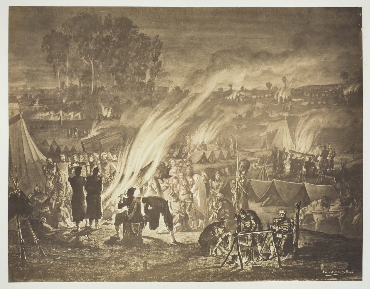 بدون عنوان [رسم "عيد" عربى ارتجله الزواف بقلم بنديكت ماسون] ، 1857. بواسطة غوستاف ليجراي