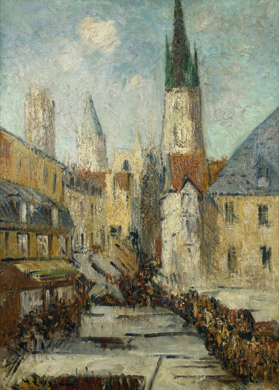 Rue de l "Epicerie وكاتدرائية روان ، ج .1929 بواسطة جوستاف لويسو