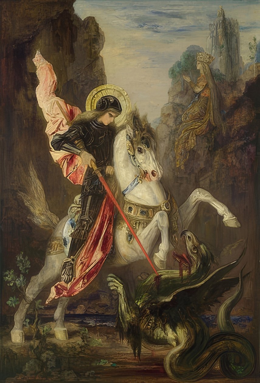 القديس جورج والتنين. 1889-90 بواسطة غوستاف مورو