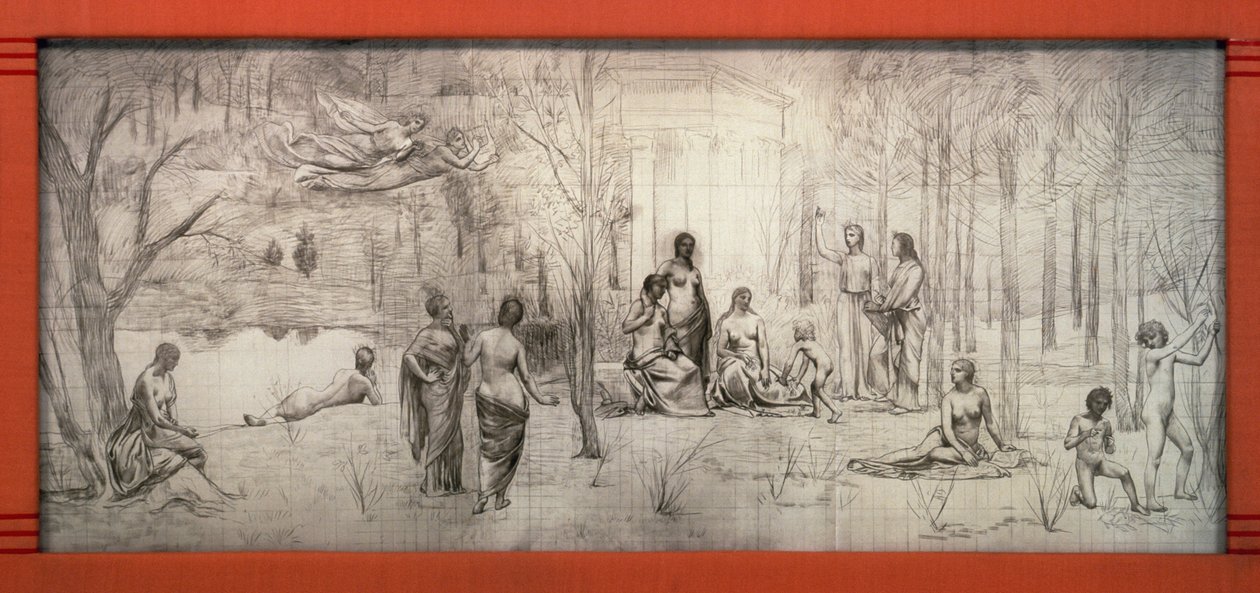 إطار فن الآرت نوفو لرسم بيير بوفيس دي شافان (1824-1898) ، بقلم غوستاف سيرورييه بوفي (1858-1910) ، فرنسا بواسطة غوستاف سيرورييه بوفي