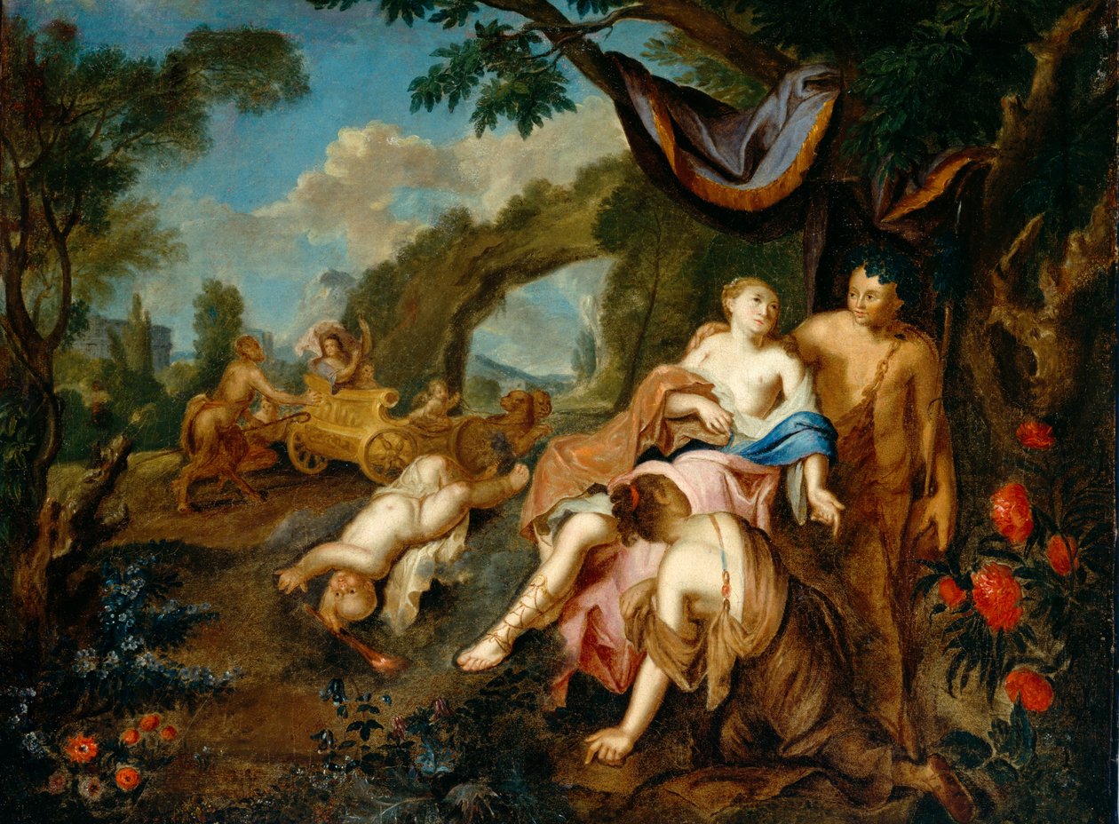 باخوس وأريادن ، ج .1725 بواسطة غوستافوس هيسيليوس
