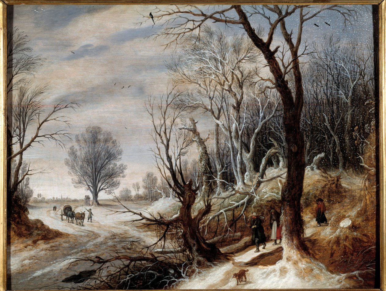 رسم المناظر الطبيعية الثلجية بواسطة Gysbrecht Lytens (1586-1656) القرن السابع عشر. - متحف كيمبر للفنون الجميلة بواسطة Gysbrecht Lytens أو Leytens