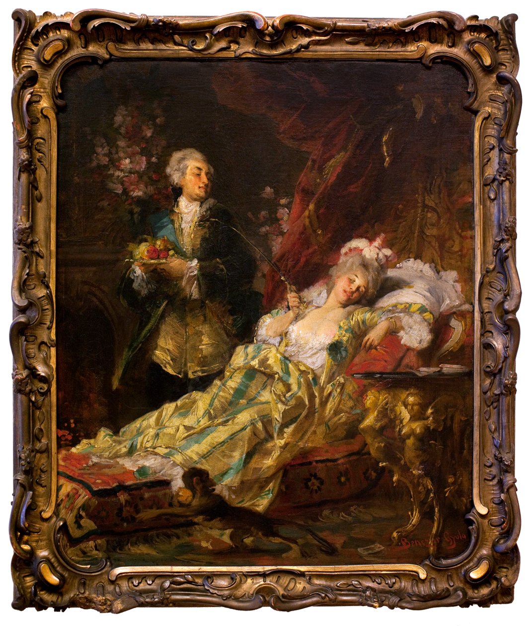 لويس الخامس عشر (1710-1774) ومدام دو باري. (جين بيكو ، المعروفة باسم de Cantigny أو de Vaubernier بواسطة جيولا بنشير