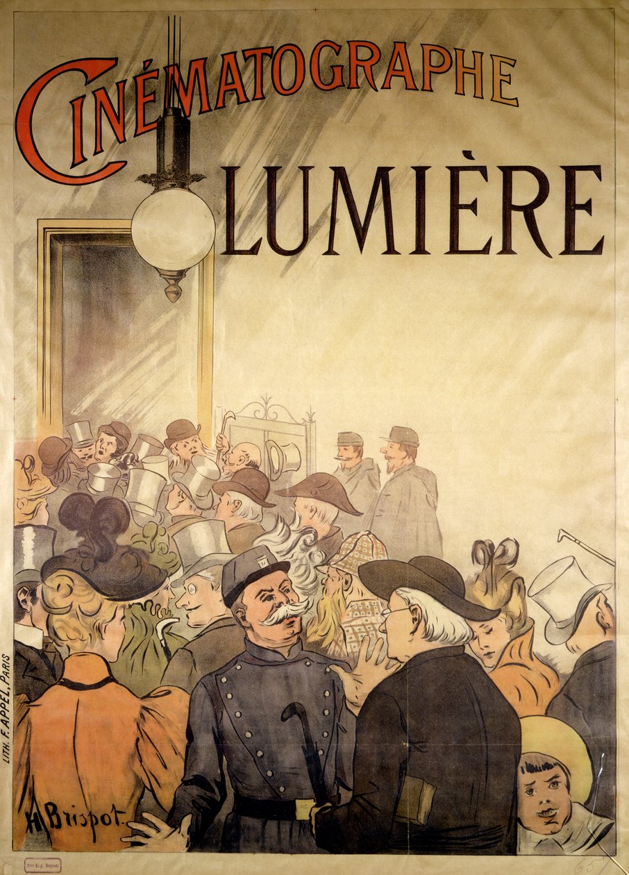 ملصق إعلان عن "التصوير السينمائي لوميير" ، 1896 بواسطة H. Brispot