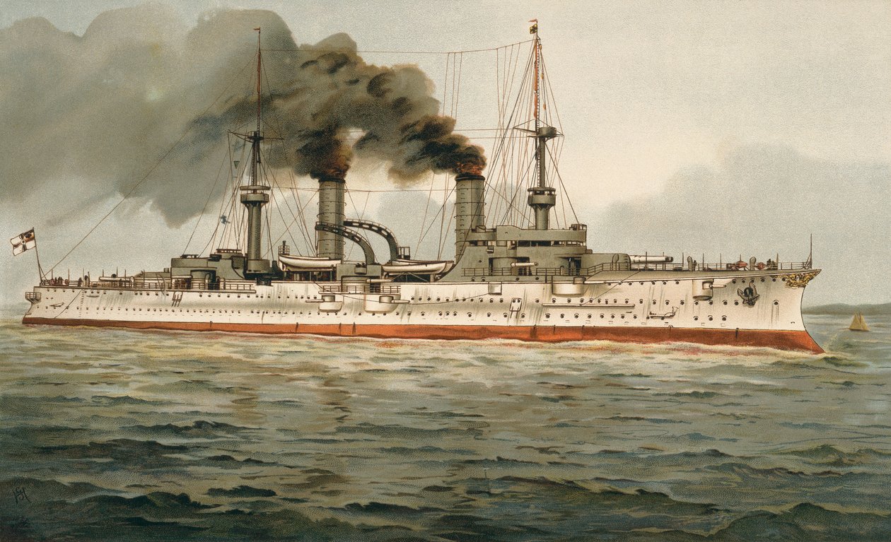 SM Grosse Kreuzer "فورست بسمارك" (HM Great Cruiser &39;Prince Bismarck&39;) 1899 بواسطة H. Graf