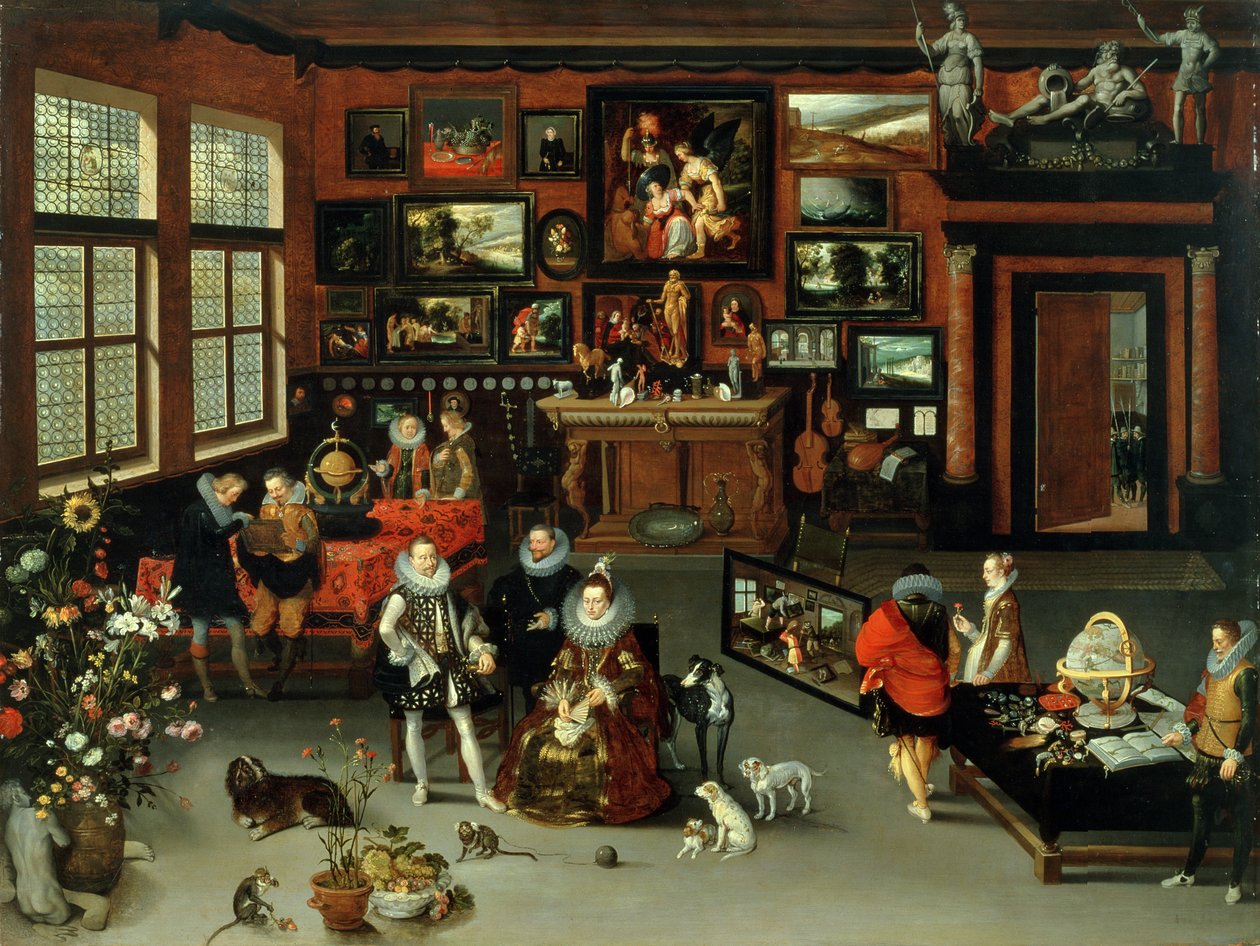 Archduke Albert (1559-c.1621) و Archduchess Isabella (1566-1633) في زيارة مجلس جامعي ، c.1621-23 بواسطة H. II and Brueghel، Jan I Francken