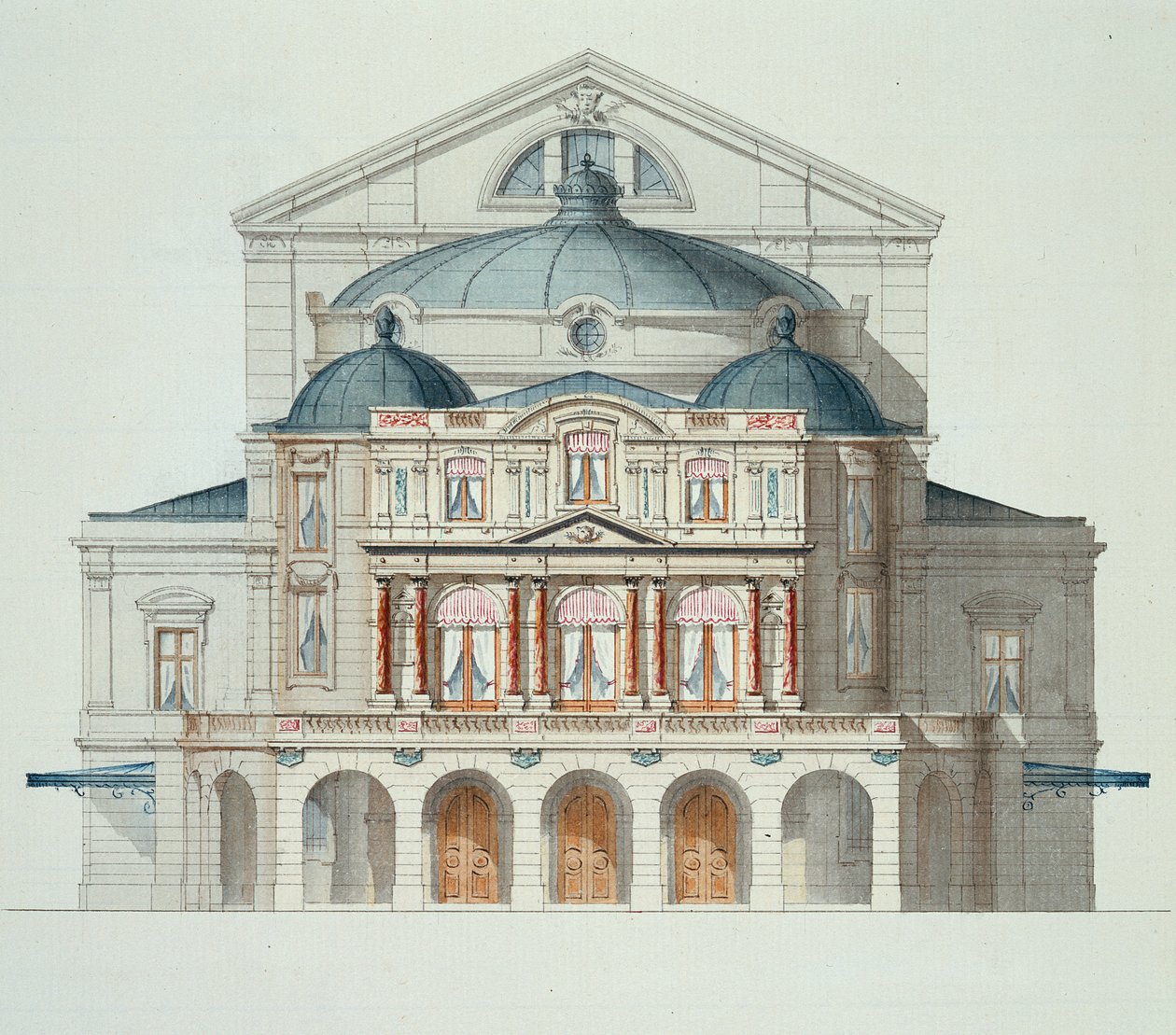ارتفاع مسرح ، من مجموعة تصاميم ، ج .1870 بواسطة H. مونو