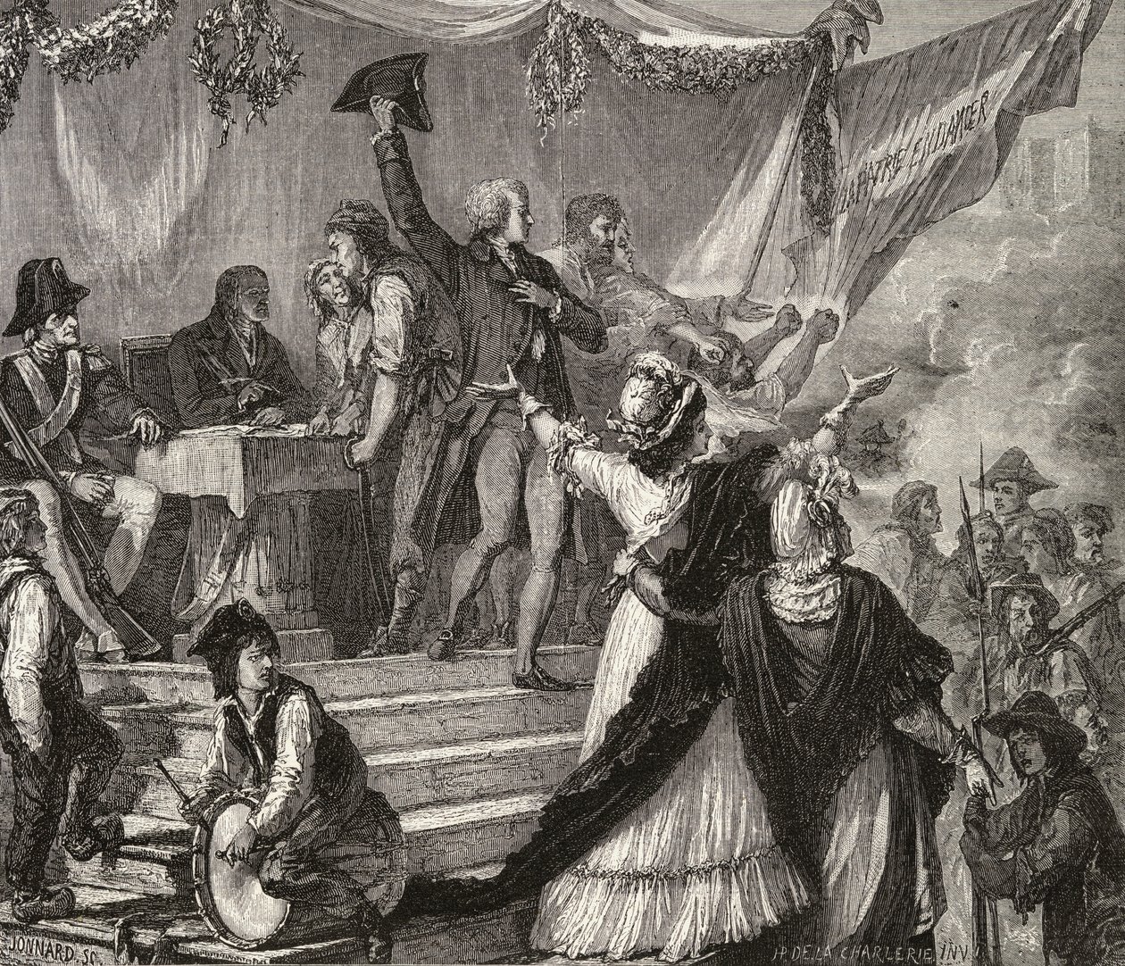 التحاق المتطوعين بالحرس الوطني عام 1791 بواسطة H. de la Charlerie