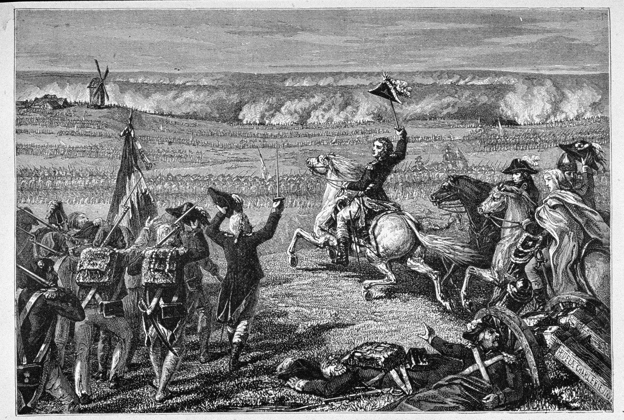 معركة فالمي ، 20 سبتمبر 1792 ، نقشها تشارلز موراند بواسطة H. de la Charlerie