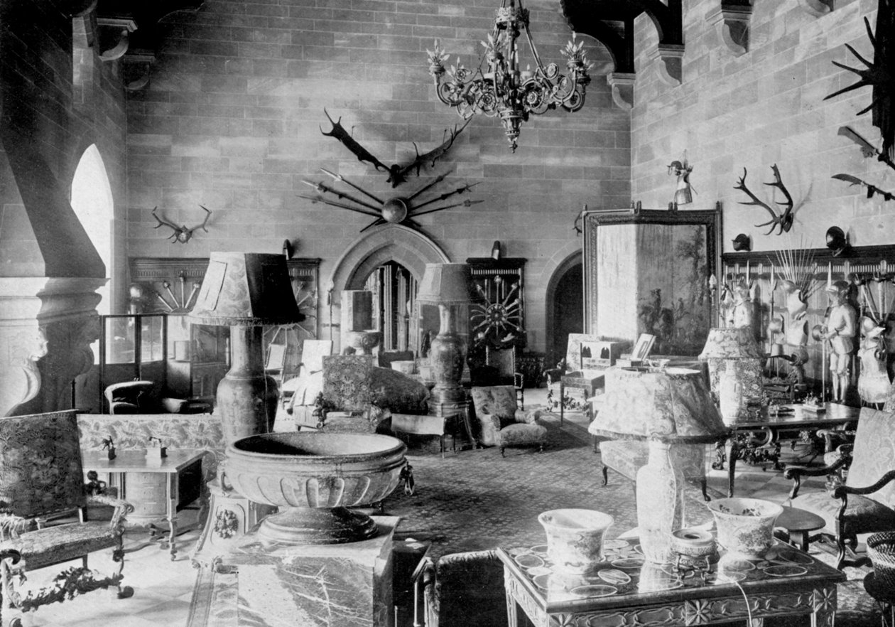 القاعة الكبرى ، قلعة وارويك ، 1924-1926. بواسطة HN King