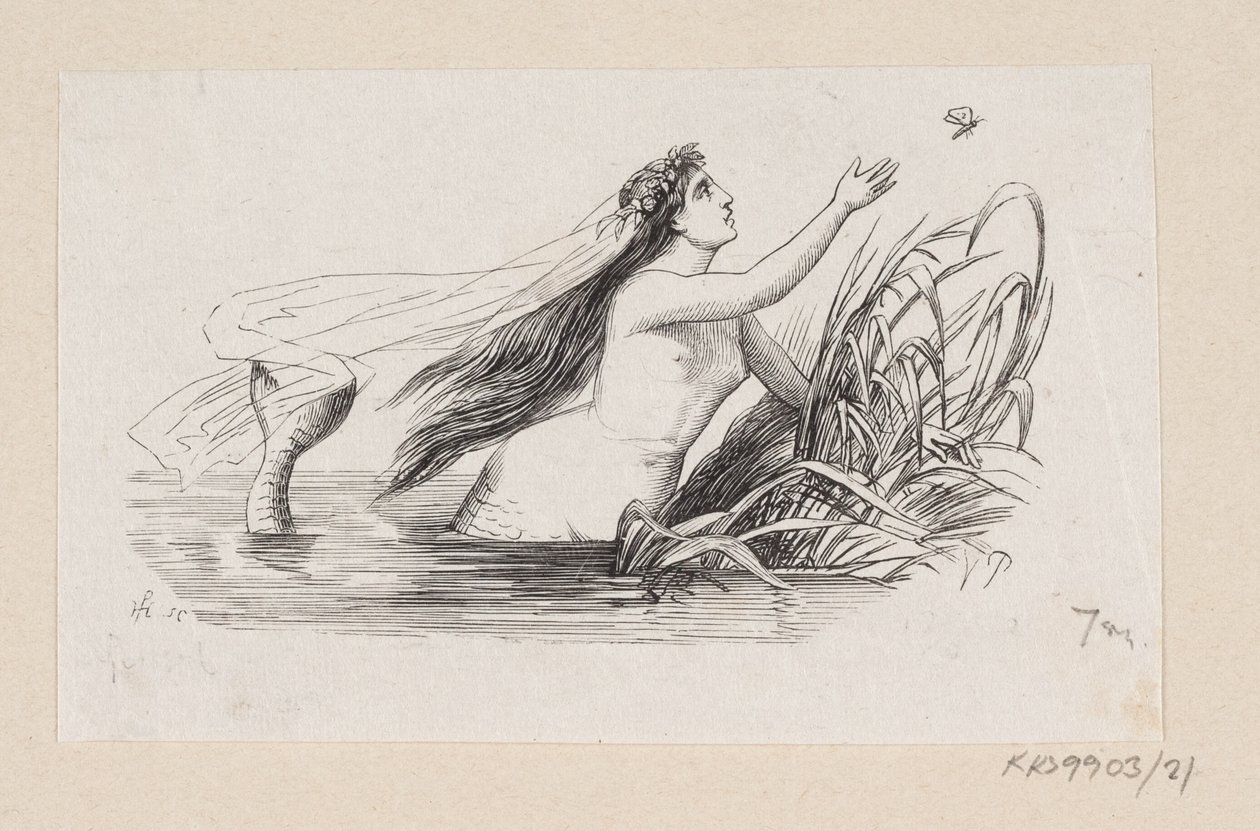 رسم توضيحي لـ "The Little Mermaid" في HC Andersen ، "Fairy Tales and Stories" ، المجلد 1 بواسطة إتش بي هانسن
