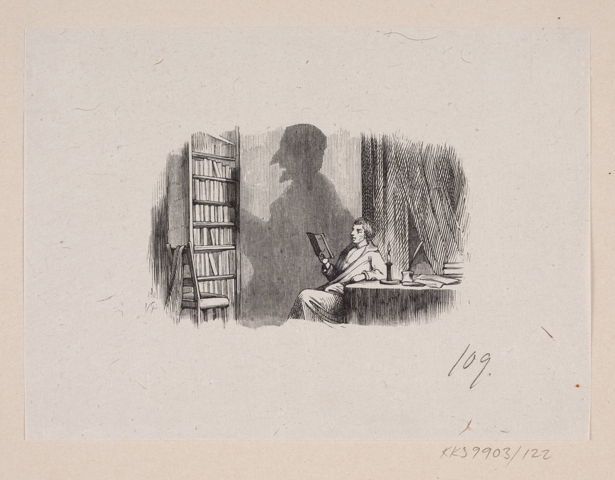 رسم توضيحي لـ "The Shadow" في H.C. أندرسن ، "حكايات وقصص خرافية" ، المجلد 2 بواسطة إتش بي هانسن