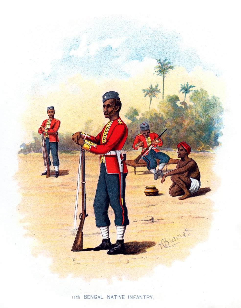11 المشاة البنغال الأصليين ، c1890. بواسطة H. Bunnett