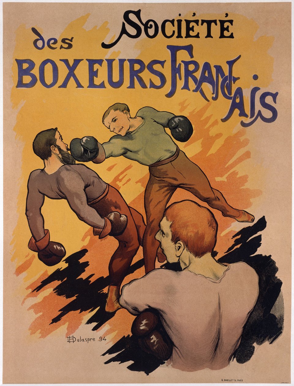 ملصق إعلاني عن Societe des boxeurs francais ، 1894 بواسطة H. Delaspre