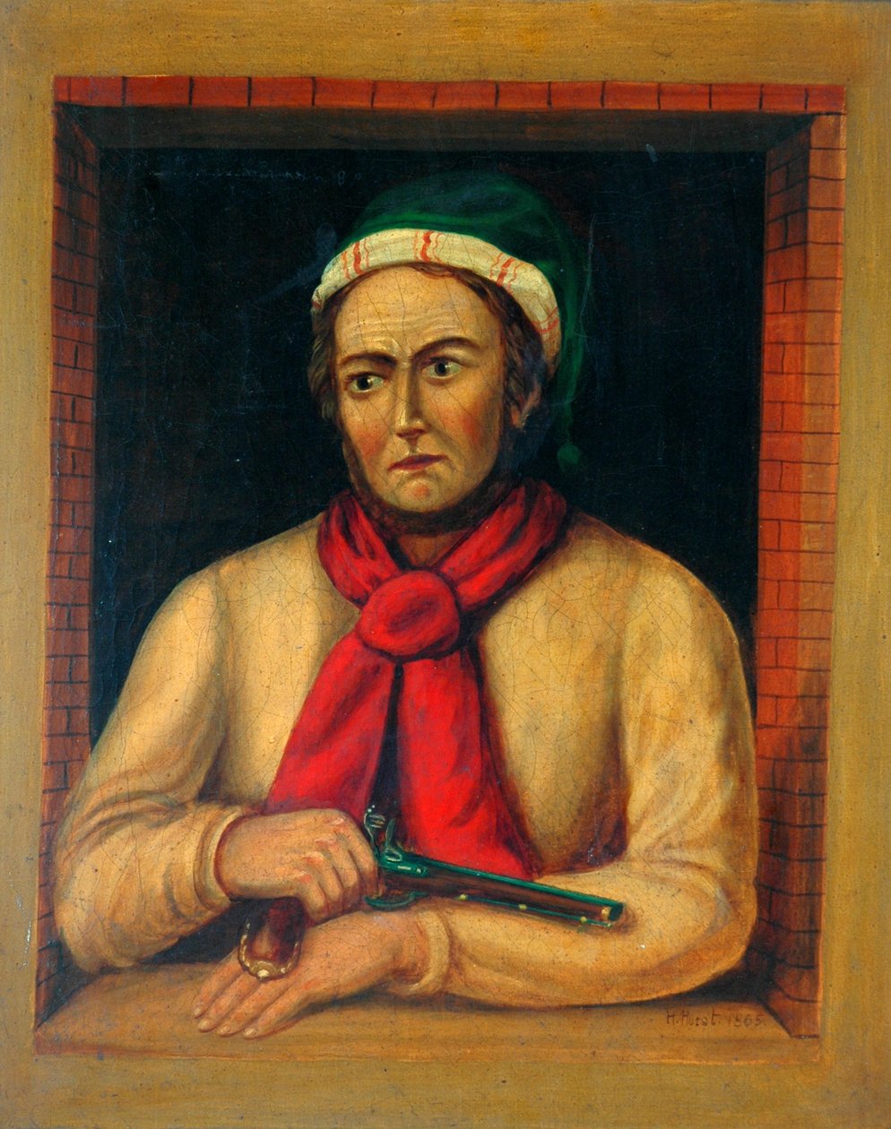 رجل بمسدس ينظر من نافذة ، 1865 بواسطة 