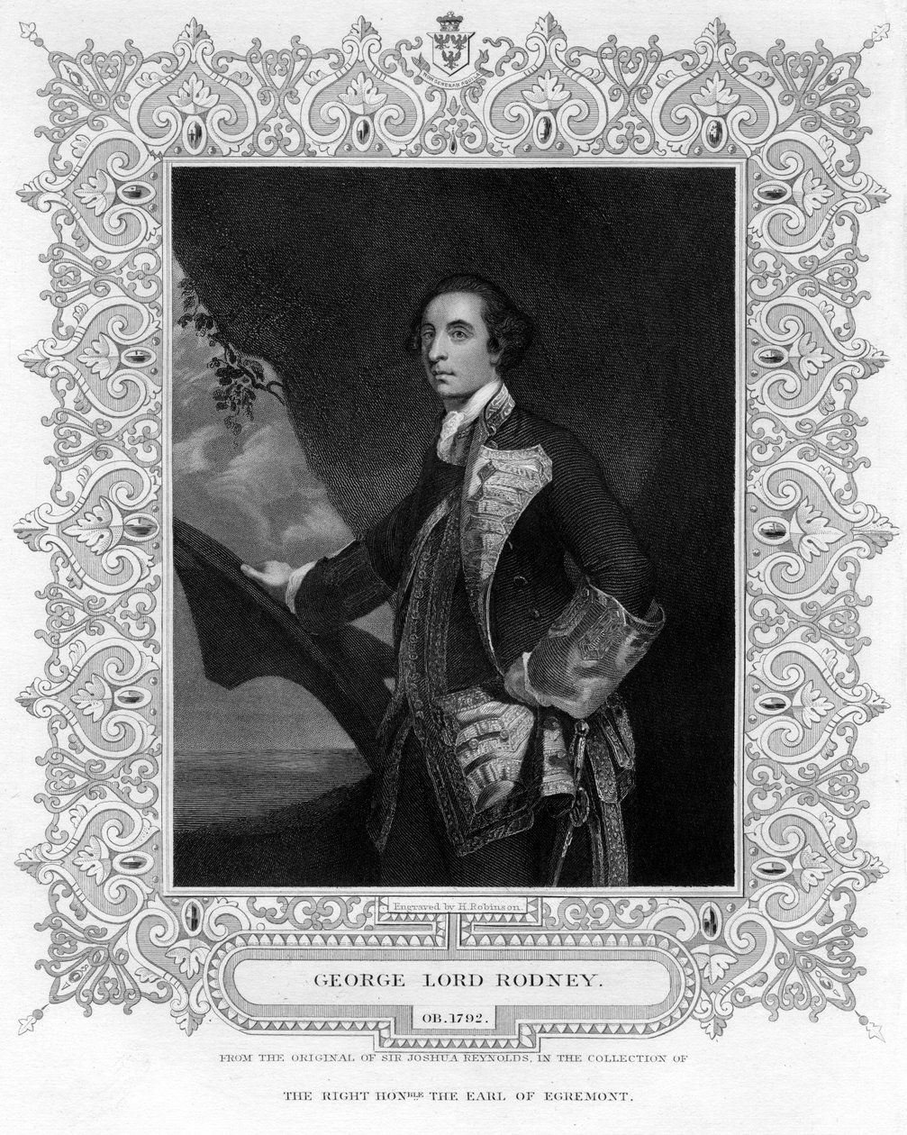 الأدميرال جورج بريدجز رودني 1719-1792 ، بارون رودني الأول ، القرن التاسع عشر. بواسطة H. روبنسون