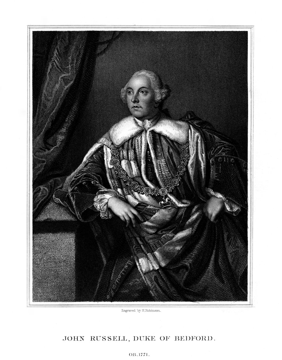 جون راسل ، دوق بيدفورد الرابع ، رجل الدولة البريطاني ، 1832. بواسطة H. روبنسون