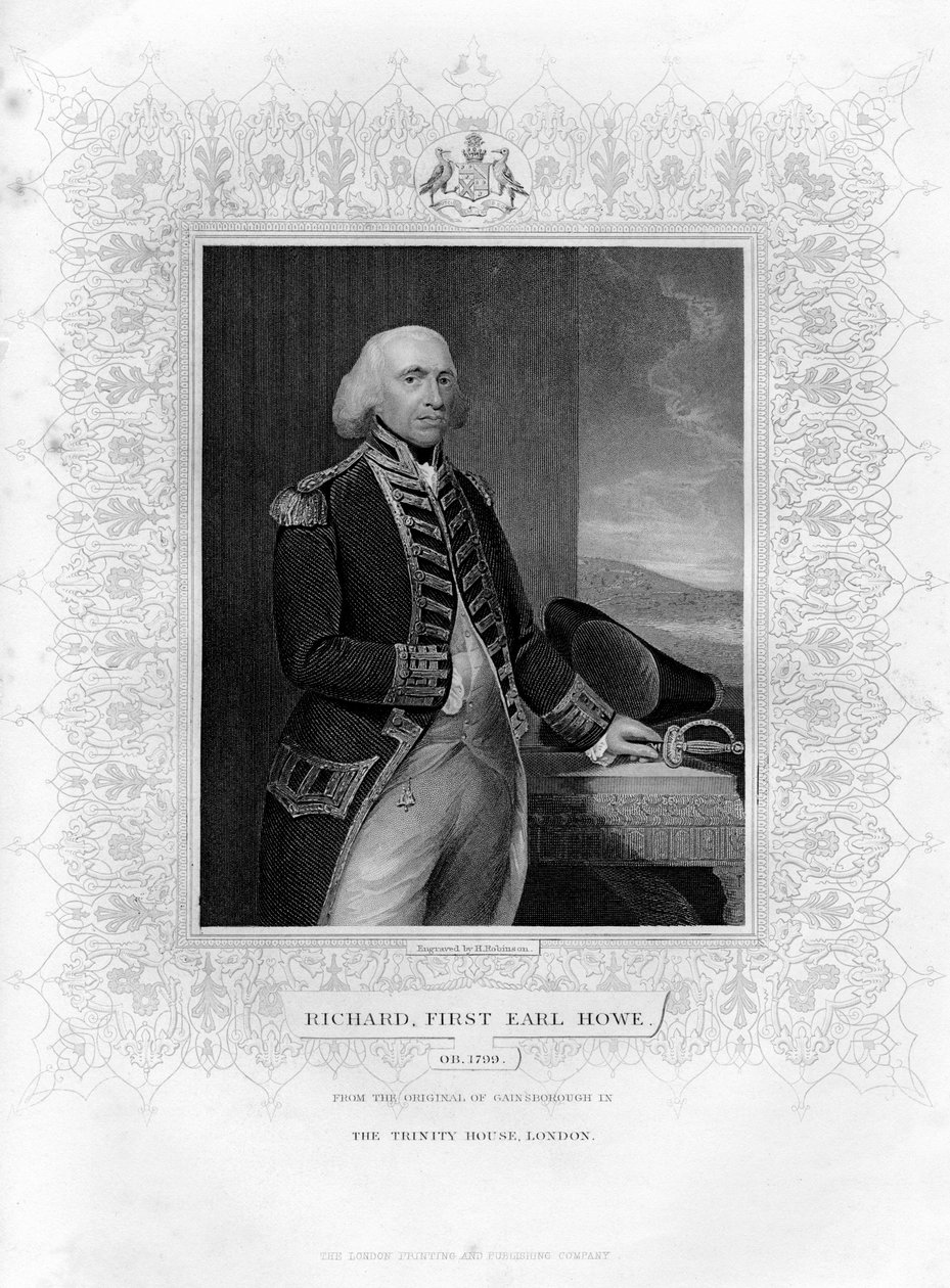 ريتشارد هاو 1726-1799 ، إيرل هاو الأول ، أميرال إنجليزي ، القرن التاسع عشر. بواسطة H. روبنسون