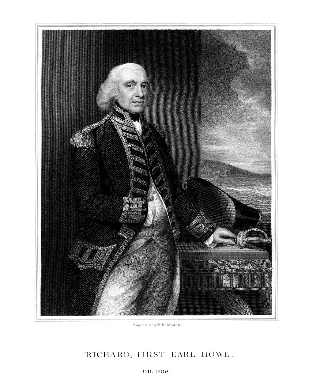ريتشارد هاو ، إيرل هاو الأول ، أميرال بريطاني ، 1832. بواسطة H. روبنسون