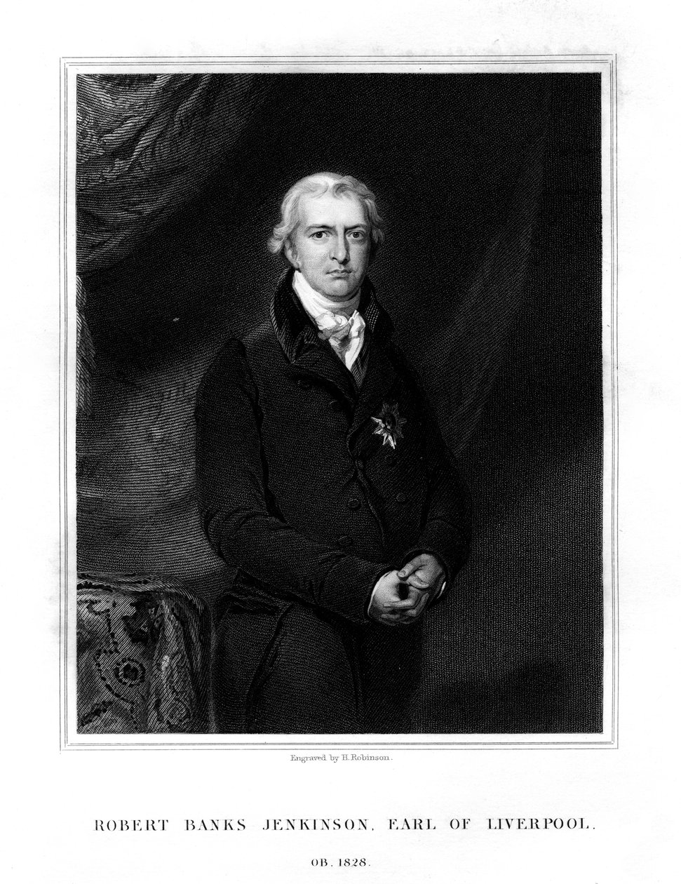روبرت بانكس جينكينسون ، إيرل ليفربول الثاني ، رئيس وزراء المملكة المتحدة ، 1834. بواسطة H. روبنسون