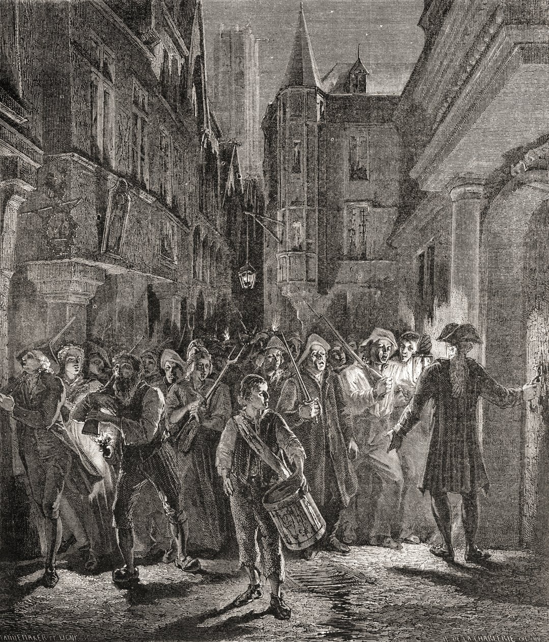 باريس يحرسها الشعب ، نقشها Pannemaker-Ligny (نقش) بواسطة H. de la (بعد) Charlerie