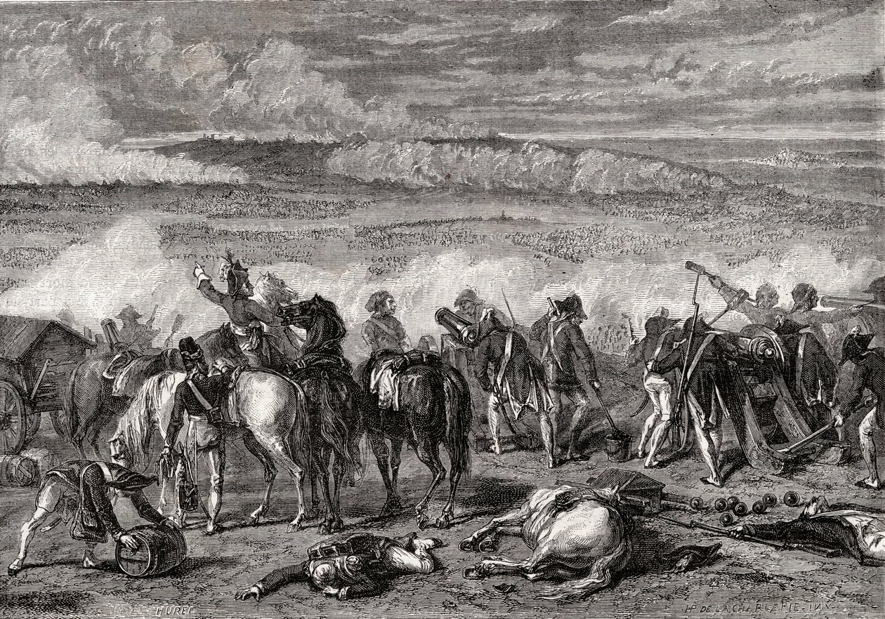 معركة جيمابيس ، 6 نوفمبر 1792 ، نقشها ألكسندر هوريل بواسطة H. de la Charlerie