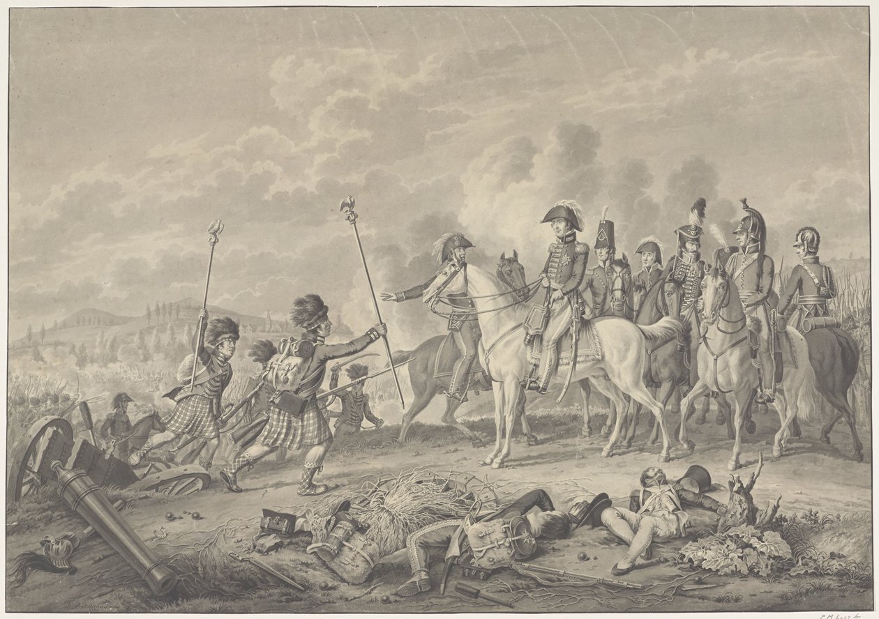 تلقى دوق ويلينجتون معيارين مع نسور تم أسرها من الفرنسيين في معركة واترلو 1815 بواسطة هاتجي بيترس أوسترهويس