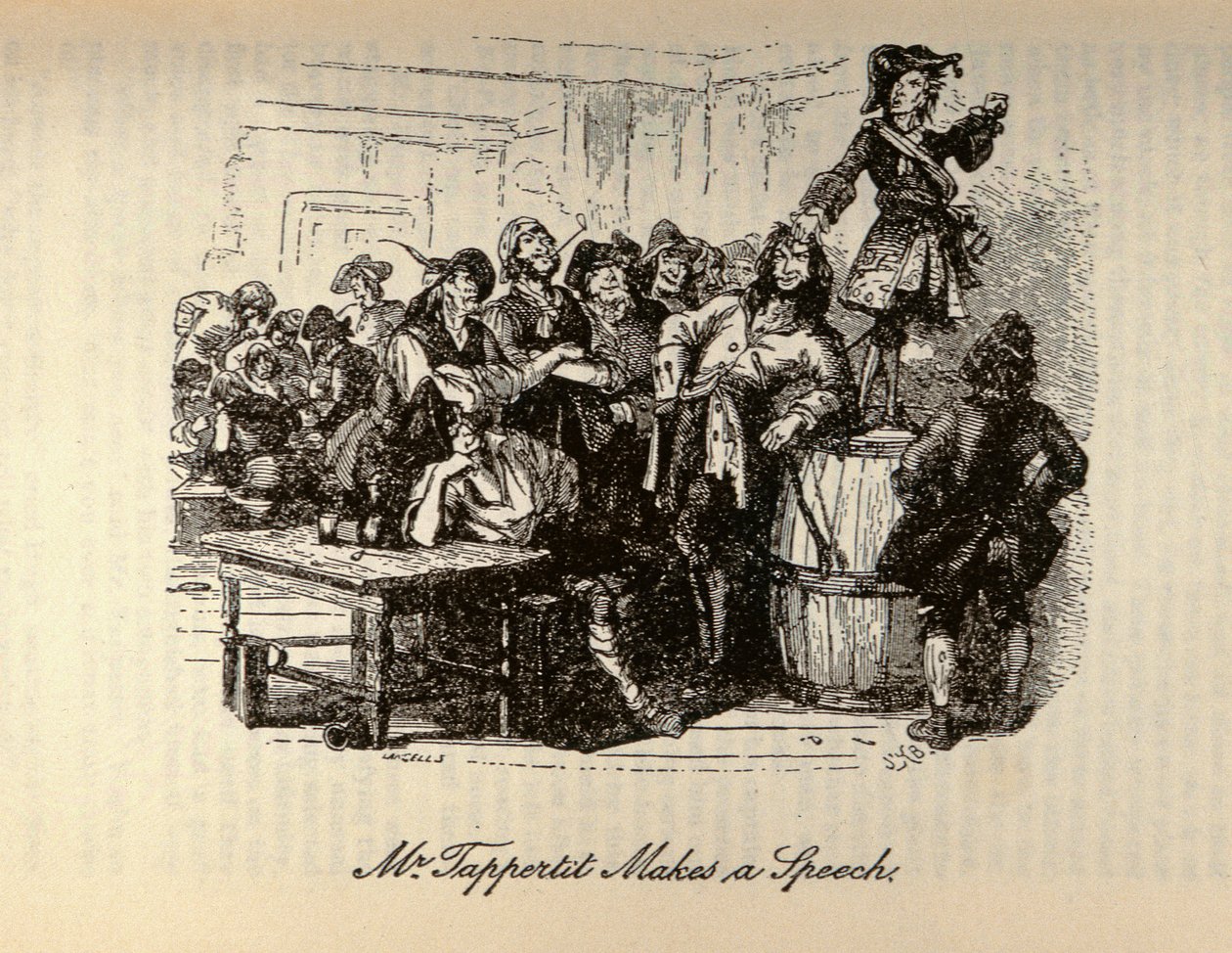 "السيد تابيرتيت يلقي خطابًا" ، من "بارنابي رودج" بقلم تشارلز ديكنز (1812-1870) بواسطة هابلوت نايت براون