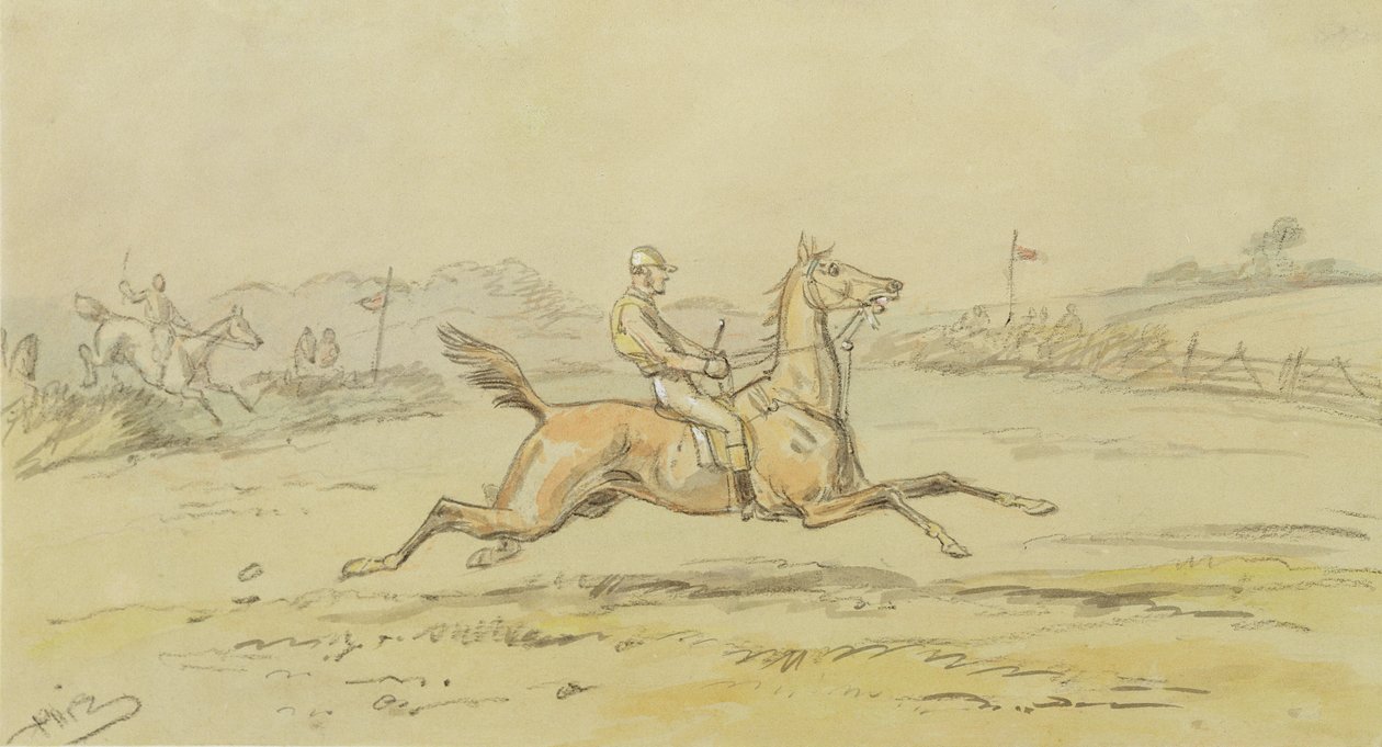 Point to Point Racing (الجرافيت und مرحاض مع الأبيض على الورق) بواسطة هابلوت نايت براون