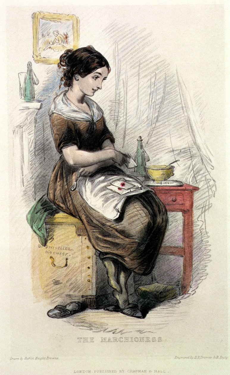The Marchioness ، رسم توضيحي لـ "متجر الفضول القديم" (1841) بقلم تشارلز ديكنز (1812-1870) ، نقشه هابلوت نايت براون (1815-1892) و ر. يونغ (نقش الألوان) بواسطة هابلوت نايت براون