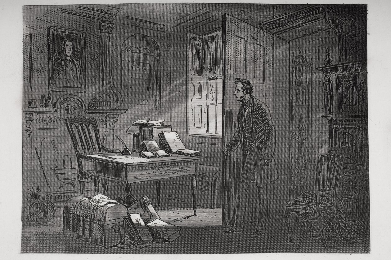 الغرفة مع الصورة ، رسم توضيحي من `` Little Dorrit &39;&39; تشارلز ديكنز (1812-1870) نشر لأول مرة عام 1857 بواسطة هابلوت نايت براون