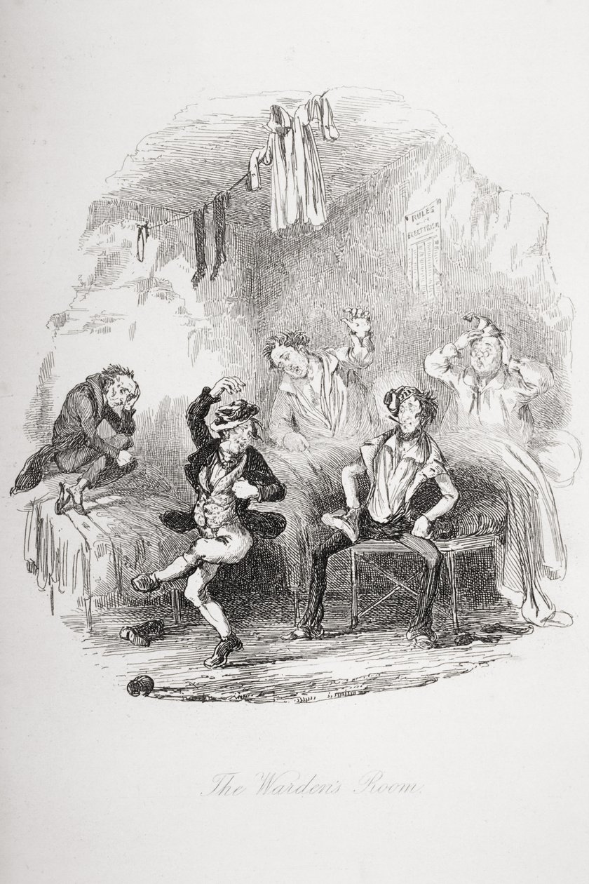 غرفة اردين ، توضيح من `` أوراق بيكويك &39;&39; تشارلز ديكنز (1812-1870) المنشورة عام 1837 بواسطة هابلوت نايت براون