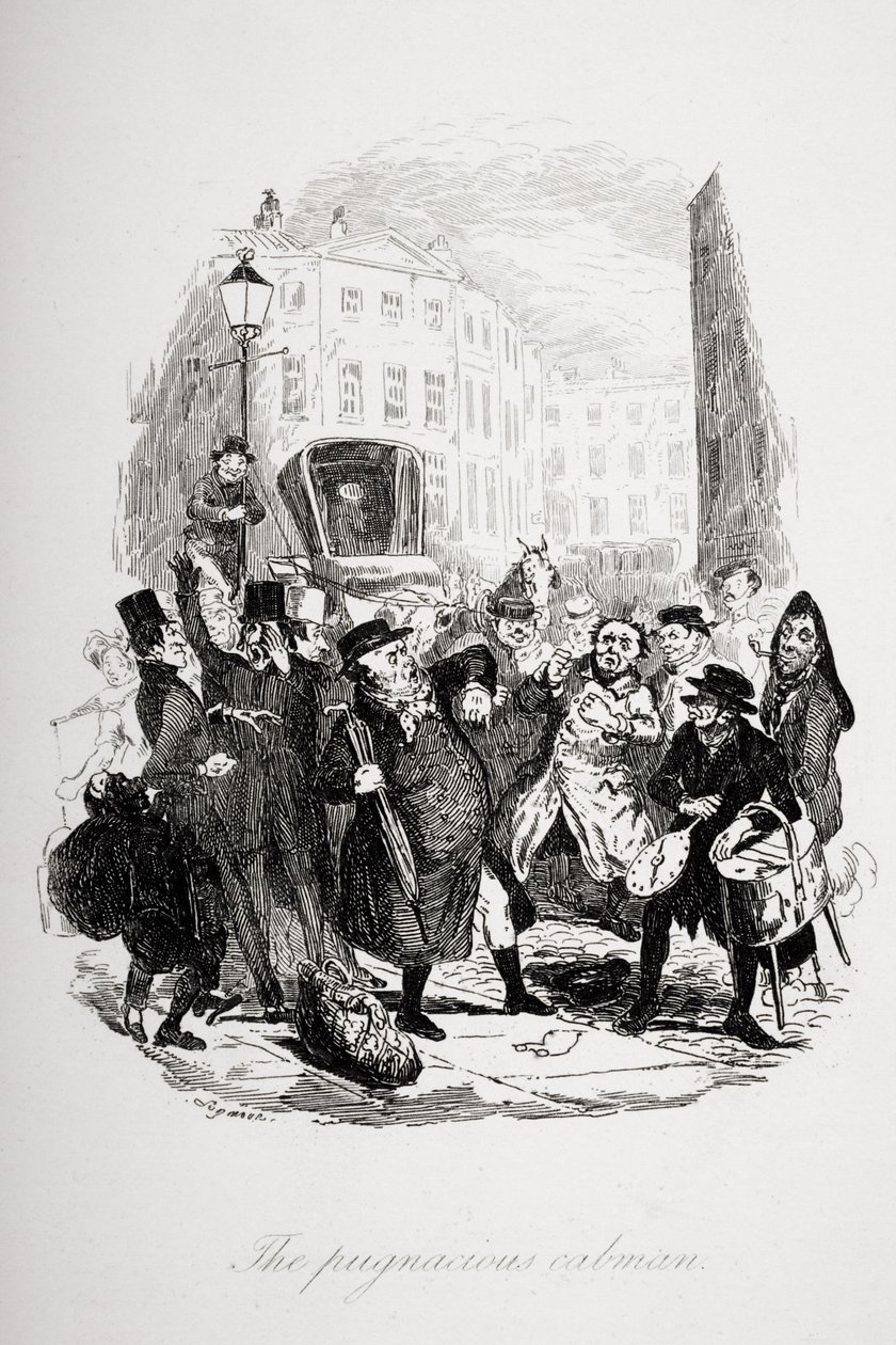 الرجل الكابح المشاكس ، رسم توضيحي من `` أوراق بيكويك &39;&39; لتشارلز ديكنز (1812-70) تم نشره عام 1837 بواسطة هابلوت نايت براون