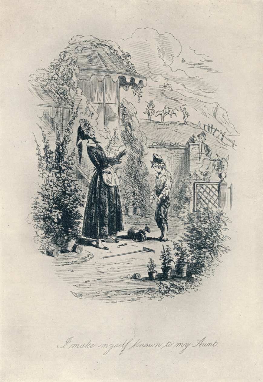 أنا أعرف نفسي بعمتي. النقش من ديفيد كوبرفيلد ، c1840-1880 ، 1923 بواسطة هابلوت نايت براون