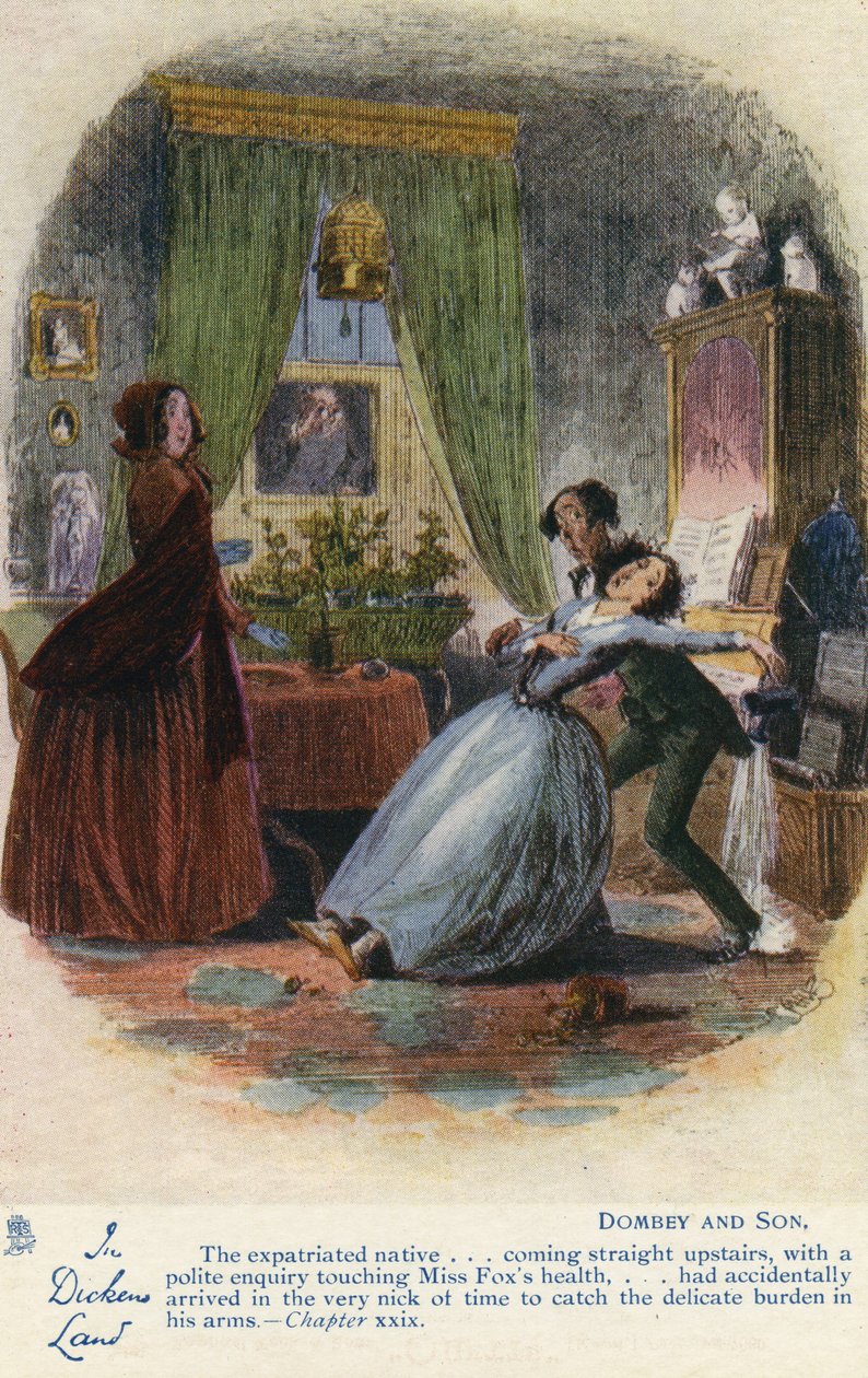 في ديكنز لاند - Dombey and Son Postcard ، c.1907 بواسطة هابلوت نايت براون