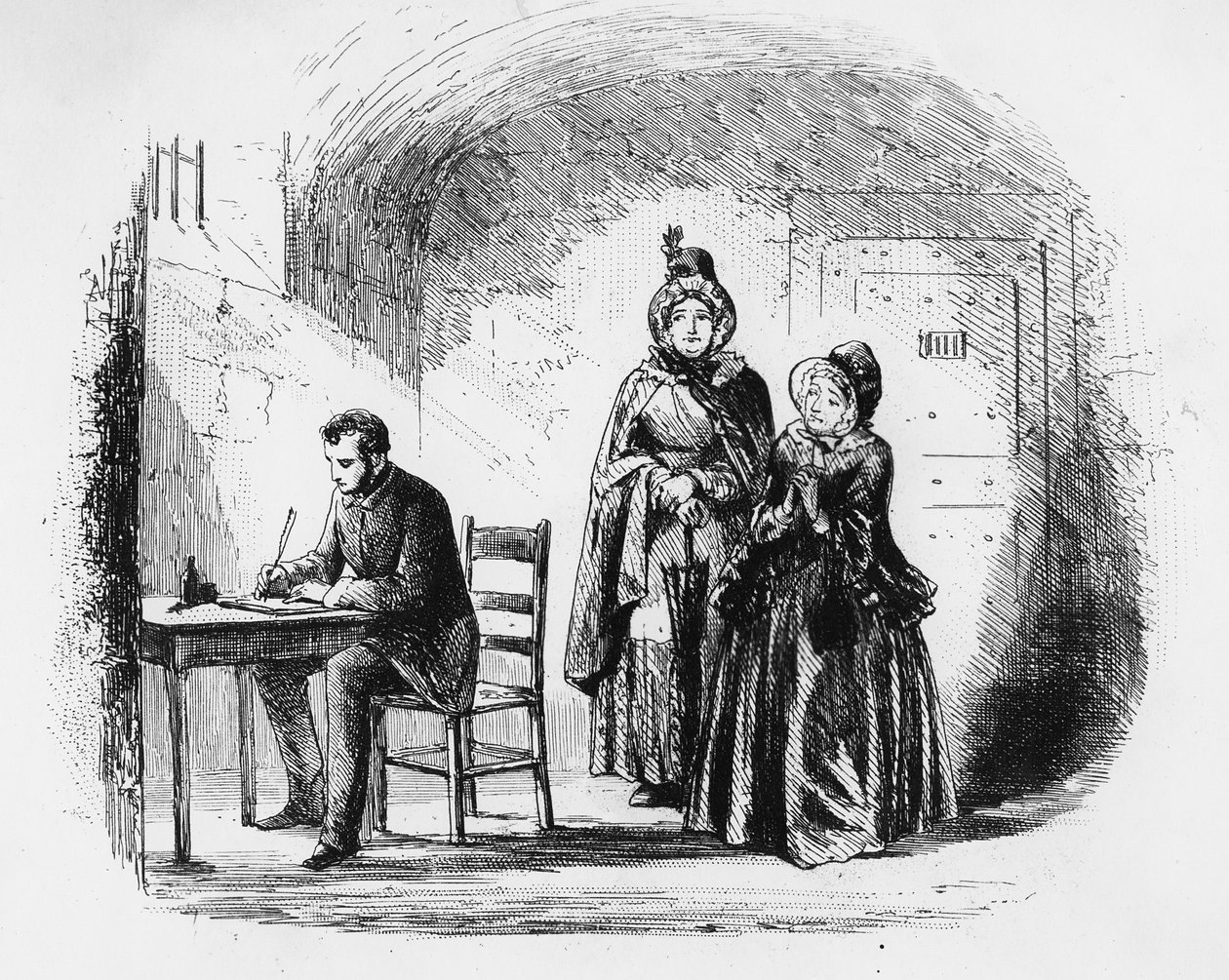 تعود السيدة باجنيت من بعثتها ، رسم توضيحي من "منزل كئيب" تشارلز ديكنز (1812-70) تم نشره عام 1853 بواسطة هابلوت نايت براون