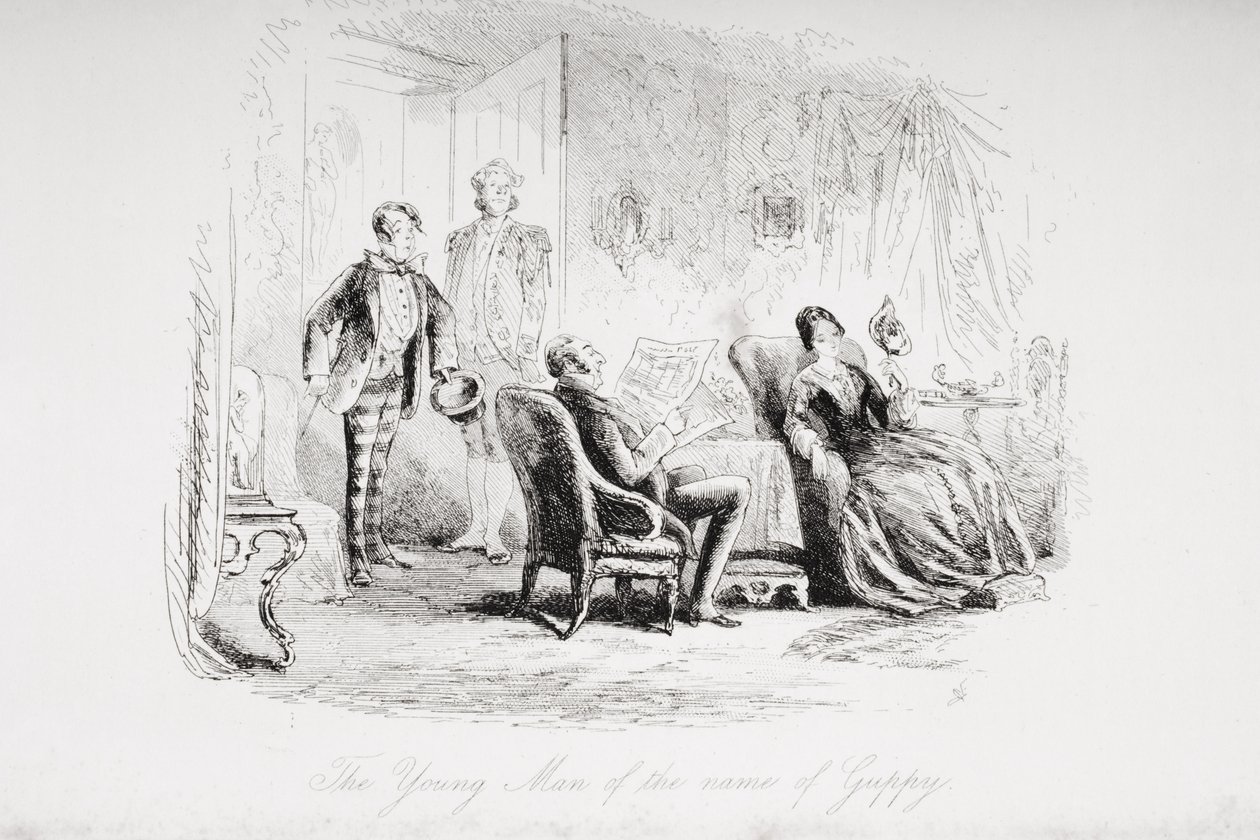 الشاب الذي يحمل اسم غوبي ، رسم توضيحي من "منزل كئيب" تشارلز ديكنز (1812-1870) نشر 1853 بواسطة هابلوت نايت براون