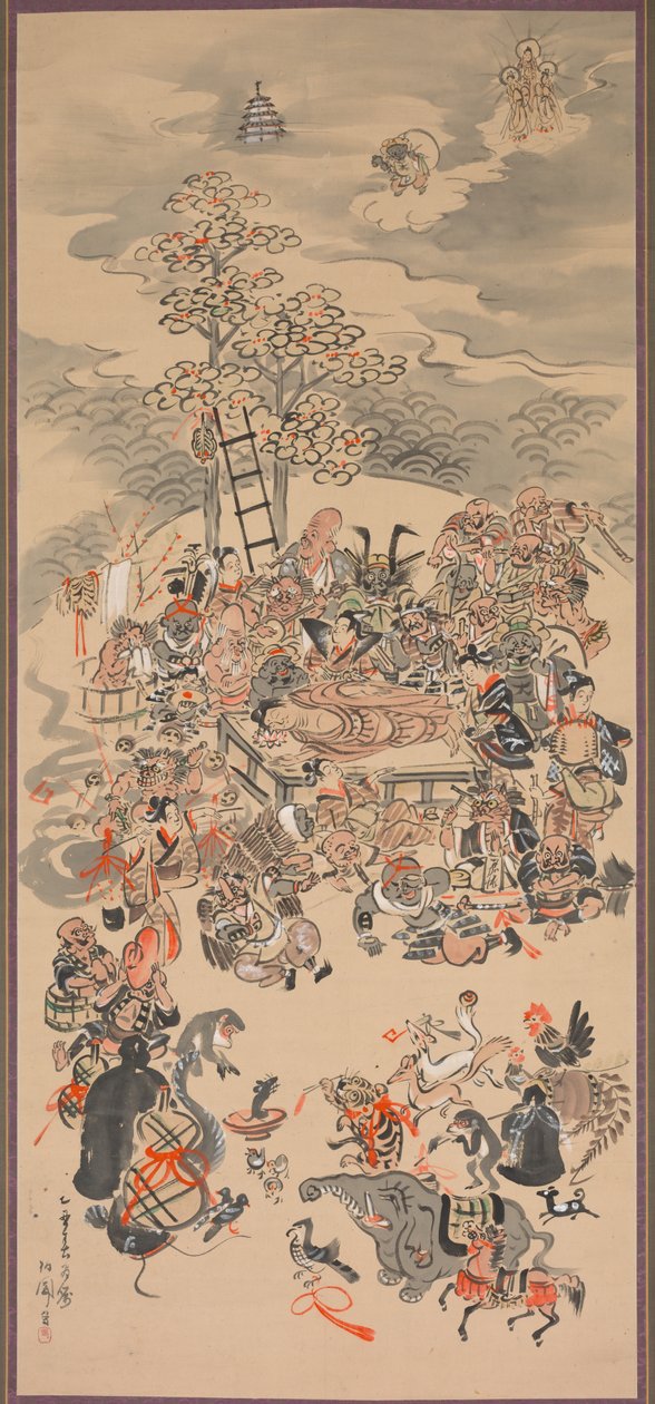 Ōtsu-e نيرفانا بوذا بواسطة Hakuen
