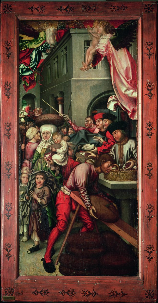 Bugnon Altarpiece: اللوحة اليمنى التي تصور الخيرية ، c.1507 بواسطة هانز فرايز