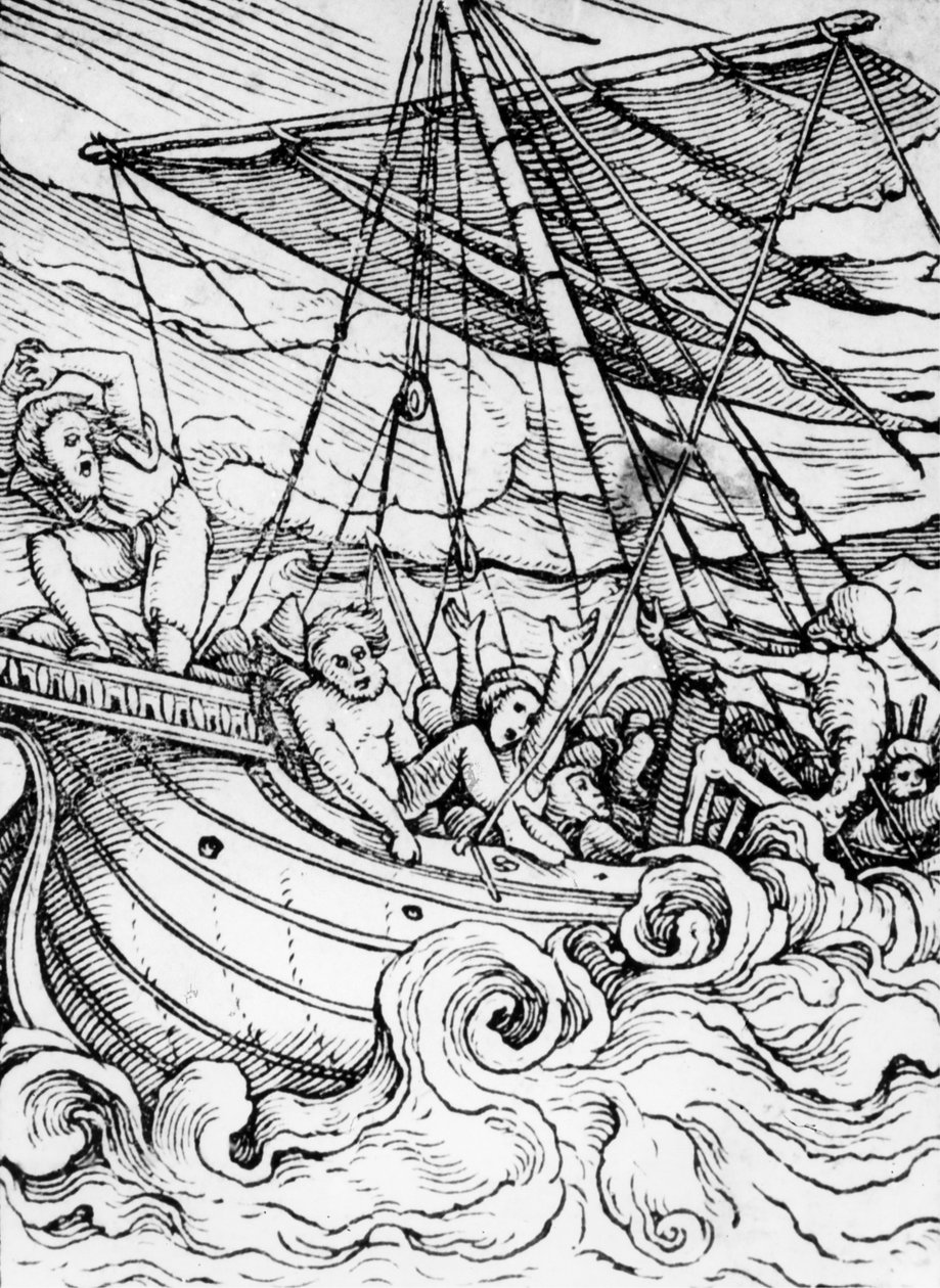 الموت والبحار ، من "رقصة الموت" ، نقشها هانز لوتزلبرغر ، c.1538 بواسطة هانز هولبين الأصغر