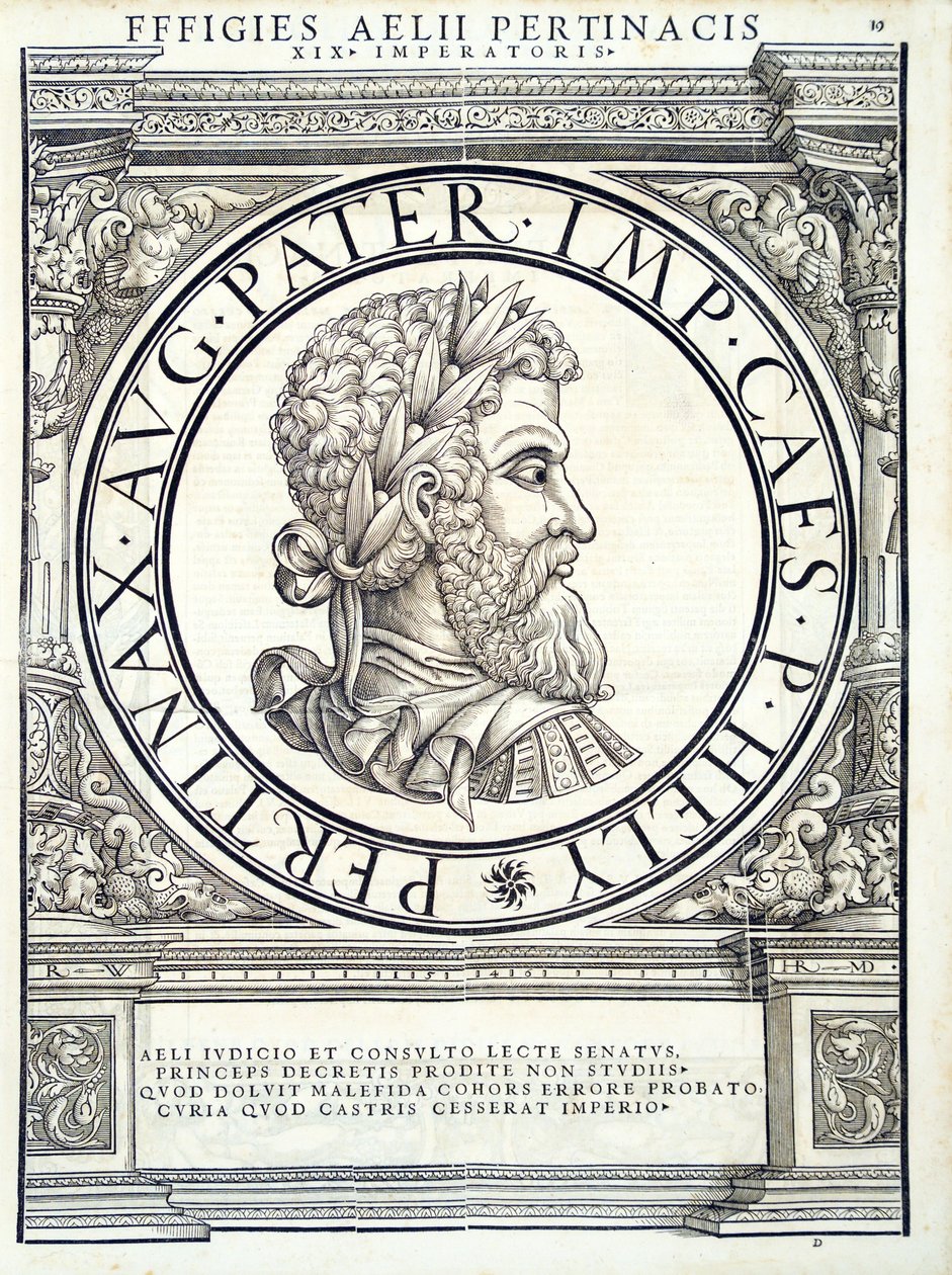 Aelius عنيد ، من الأباطرة الرومان في الشرق والغرب أصدق صور العملات القديمة ، نقش رودولف ويسنباخ ، طبعها أندرياس هامبرغر ، زوريك بواسطة هانز رودولف مانويل جيرمان