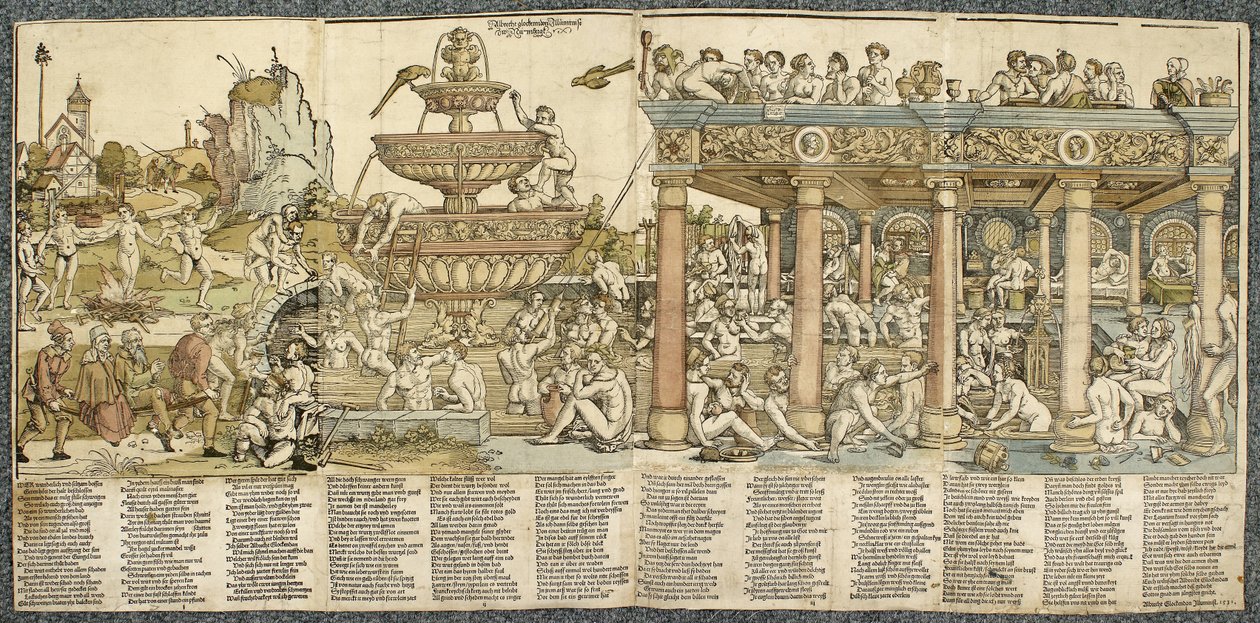 ينبوع الشباب ، 1531 (قطع خشبية ، مطبوعة من أربع كتل) بواسطة هانز سيبالد بهام